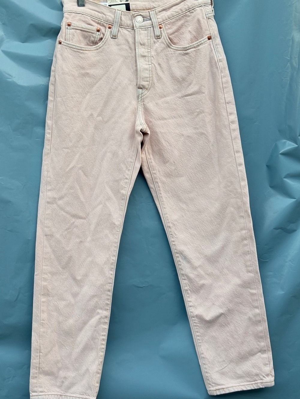 Levi’s 501 Original Cropped Candy Floss Pink High Rise Straight Leg 26x28NWT
